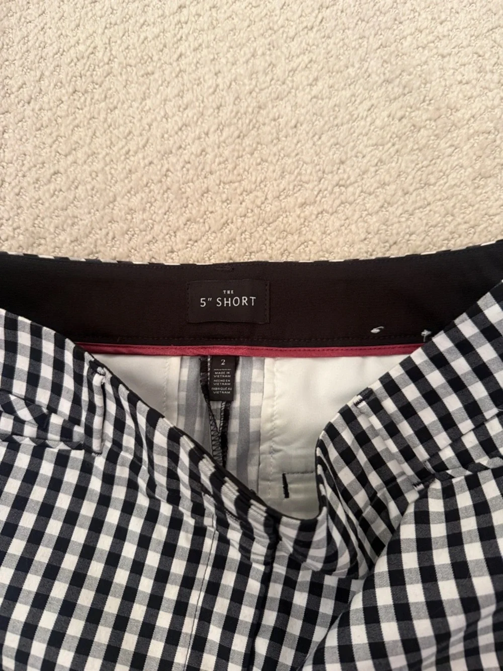 White House Black Market Black and White Gingham Bermuda Shorts - Picture 2 of 3